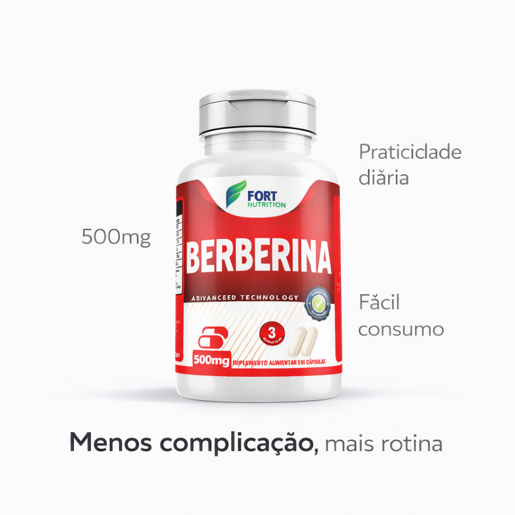 Berberina 500mg 120 Cápsulas - Suporte Ao Equilíbrio Metabólico Envio Rápido
