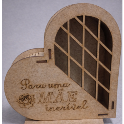 Kit 10 18X16CM Caixa Coração 🌸 Porta Bombom Dia das Mães MDF Personalizado “Para uma Mãe Incrível”