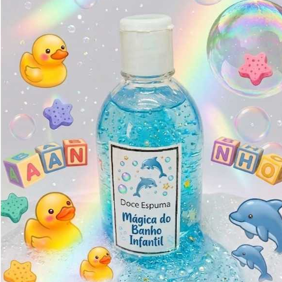 Espuma de Banho Infantil Natural - Banho Sensorial e Divertido