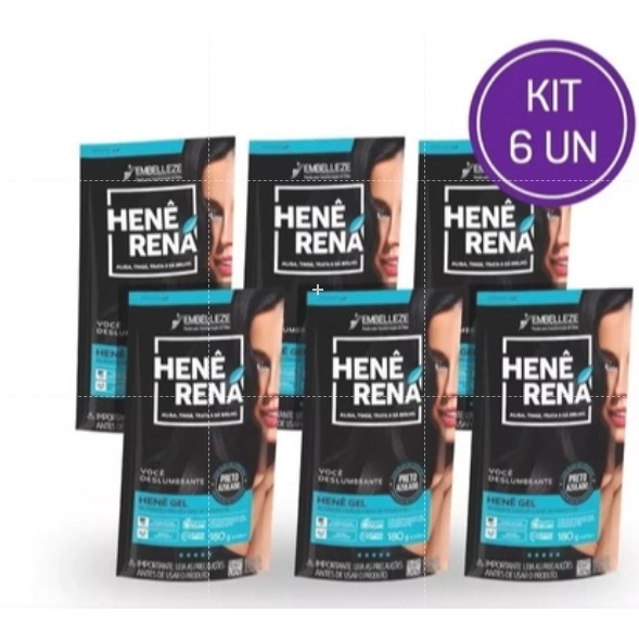 KIT 6 HENÊ RENÁ PRETO AZULADO
