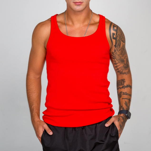 Regata Masculina Algodão Canelada Ribana Modelo Americana Elastano em Oferta na Shopee