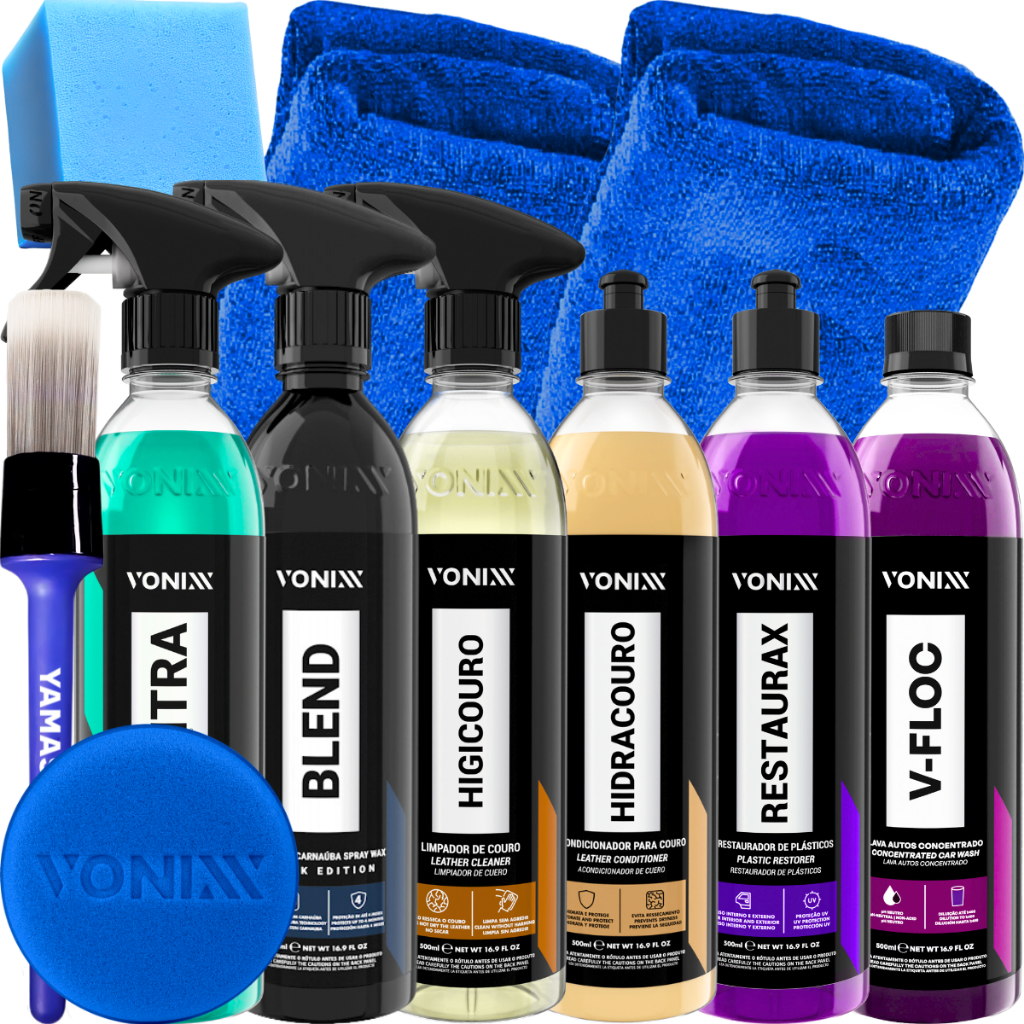 Kit Lavagem Automotiva Completa Profissional Carro Preto Produtos Vonixx