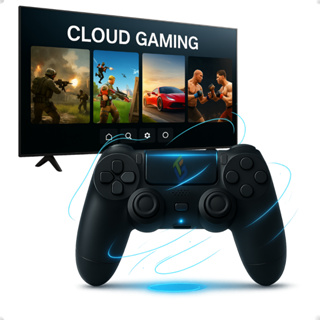Controle Sem Fio Compatível Ps4 Joystick Recarregavel Manete para PC Gamer e Smart TV Preto em Oferta na Shopee