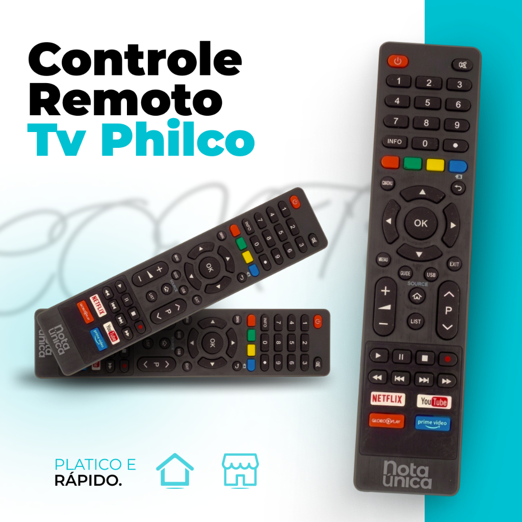 Controle Remoto Smart Tv Philco 4K Botões de Acesso Rapido