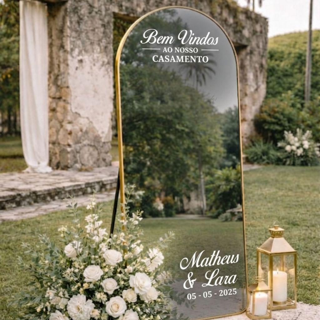 Adesivo para espelho | CASAMENTO | adesivo automotivo alta qualidade