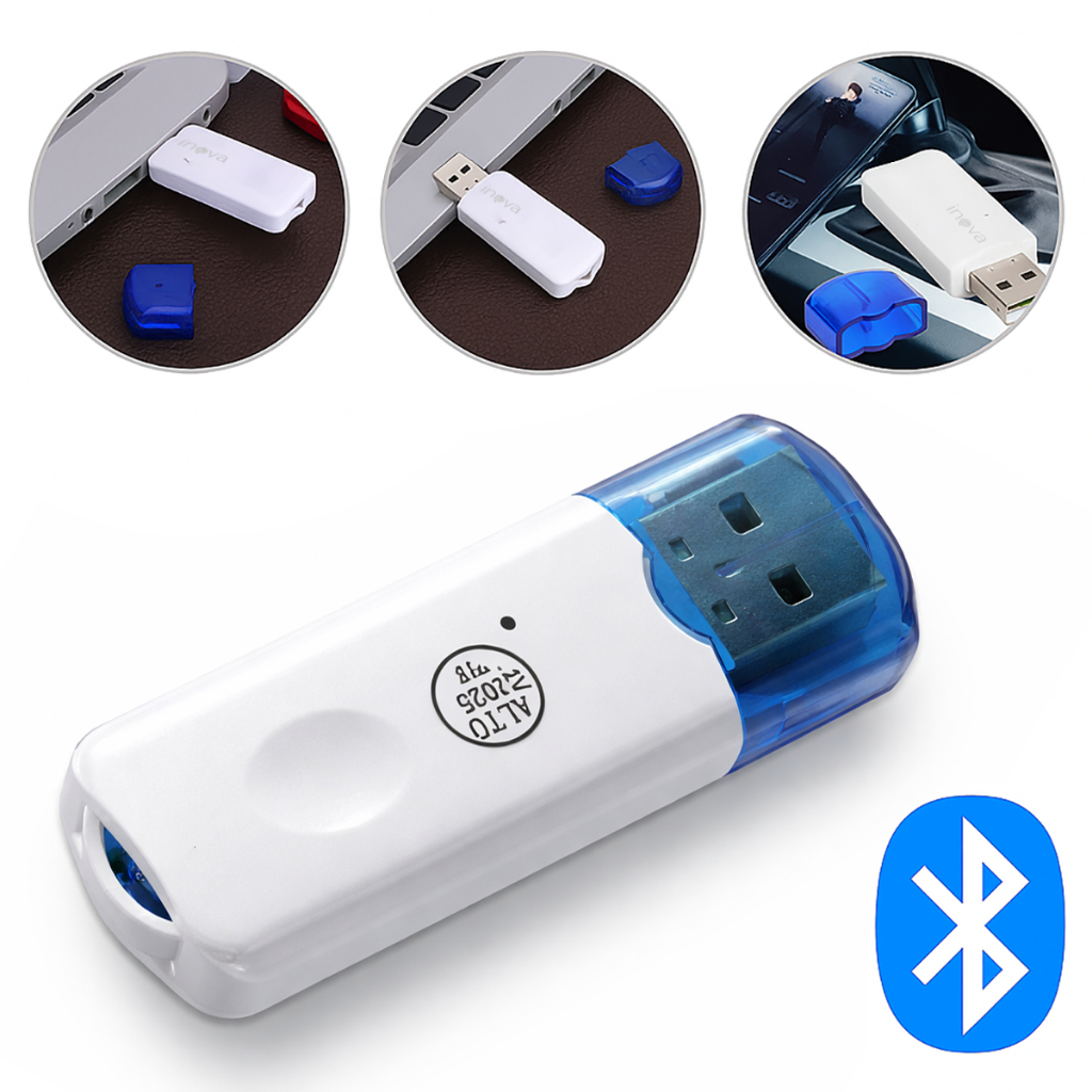 Adaptador Bluetooth USB Para Carro Áudio Limpo Sem Interferências