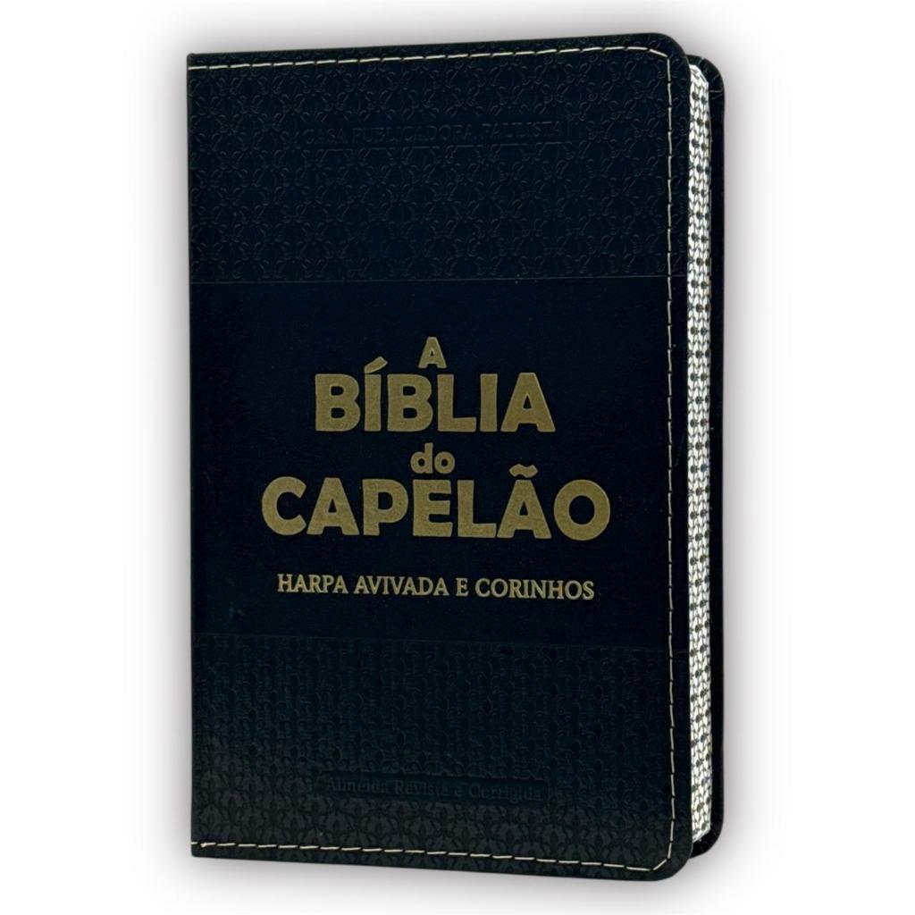 Bíblia Sagrada Letra Gigante Do Capelão Capa Luxo Flexível Cor Preta - Linguagem Almeida Revista E Corrigida Com Harpa