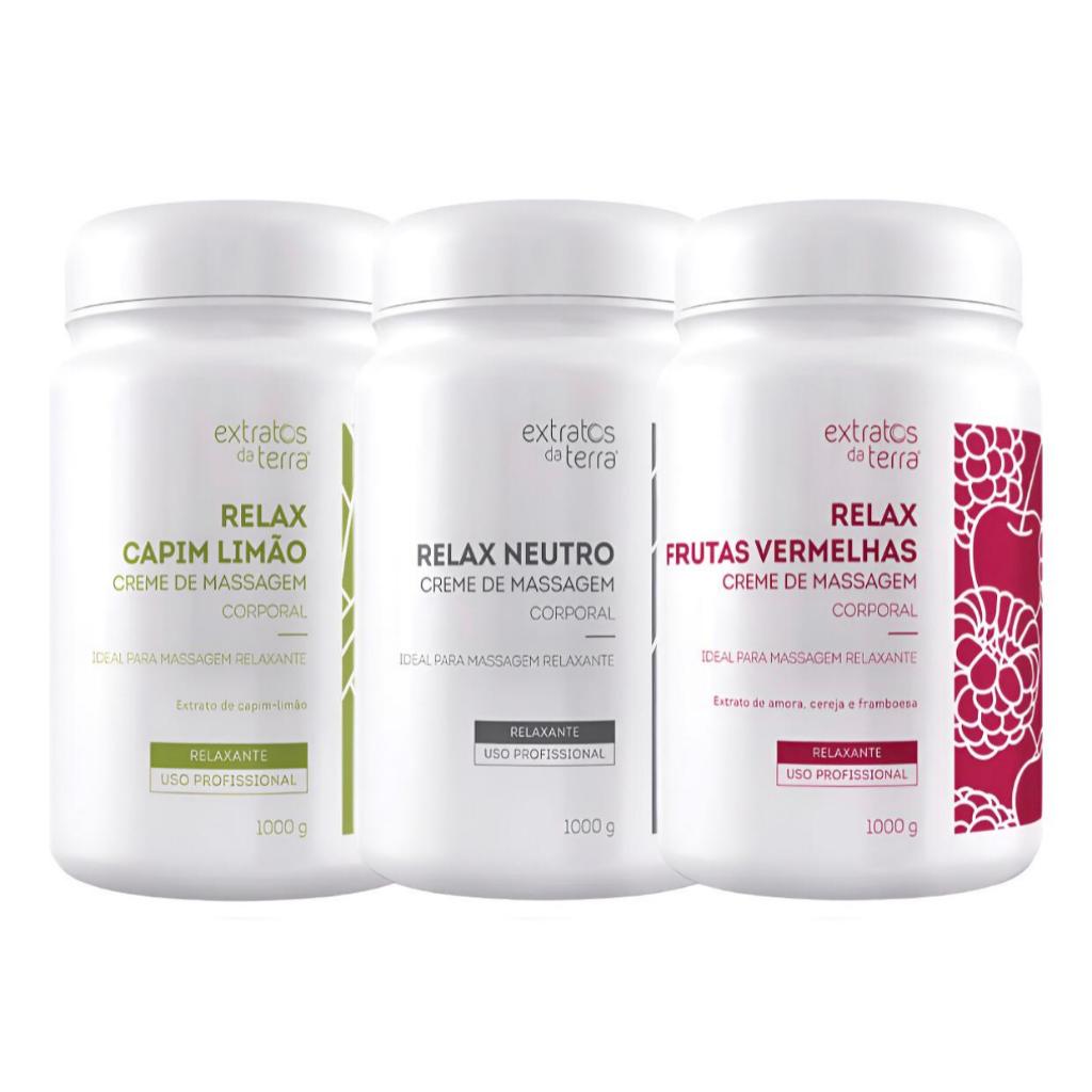 KIT COM 3 CREME DE MASSAGEM VITTA RELAX 1KG- EXTRATOS DA TERRA