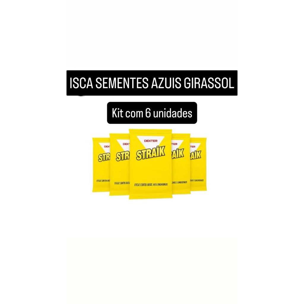 Kit 6 ou 12 ou 24 unidades Iscas Straik sementes azuis roedores