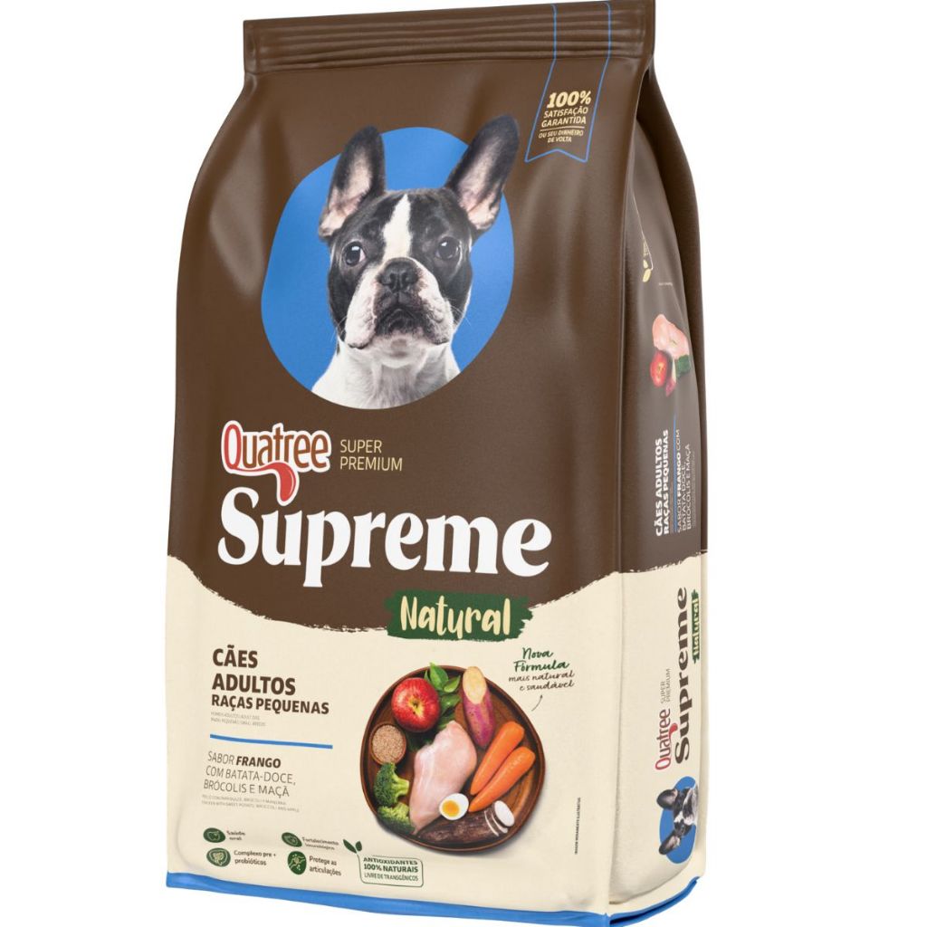 Ração Quatree Supreme Cães Adultos Raças Pequenas 1kg Frango