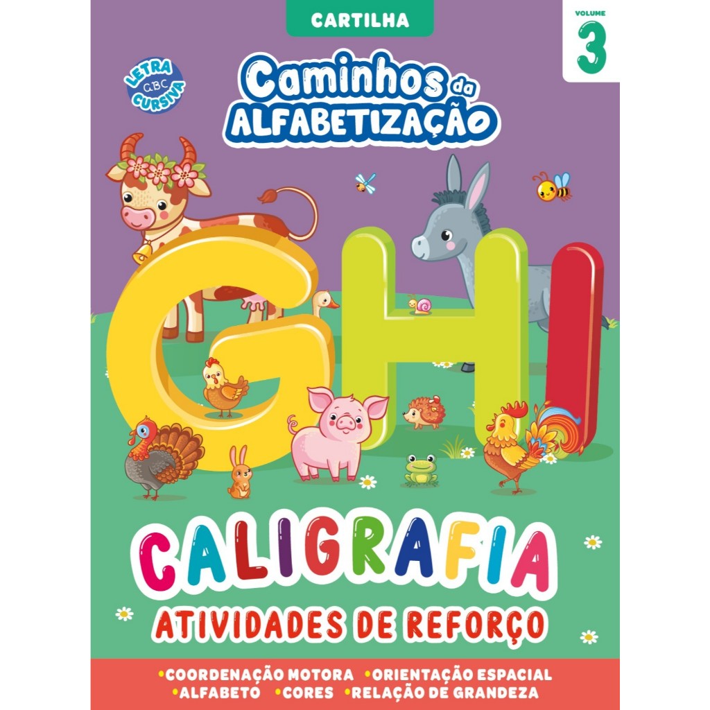 Cartilha Caminhos da Alfabetização - Caligrafia e Atividades de Reforço Vol. 03 em Oferta na Shopee