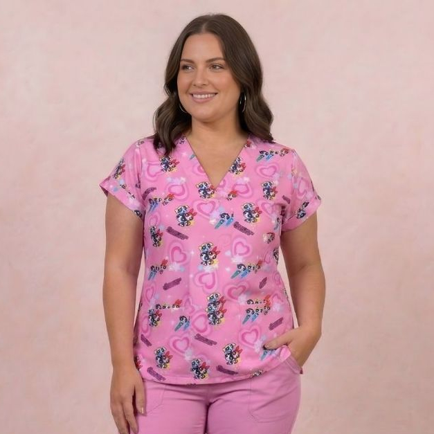 Estampas Meninas Super Poderosas 1 e 2 - Uniforme Scrub Profissional - Oxfordine