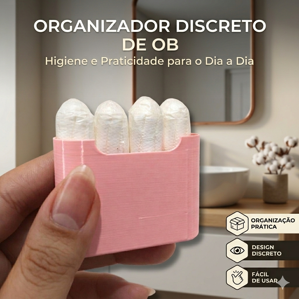 Porta Absorvente Interno OB Case Estojo Discreto Kit 2 Unid
