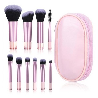 Kit 10 mini Conjunto Completo De Pincéis De Maquiagem Portátil Profissional Com Bolsa  Pa…