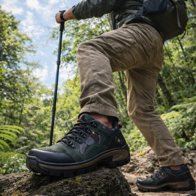 Bota Coturno Adventure para Trilhas Trekking Couro Legítimo Senhorelle Outdoor Solado Costurado+Meia