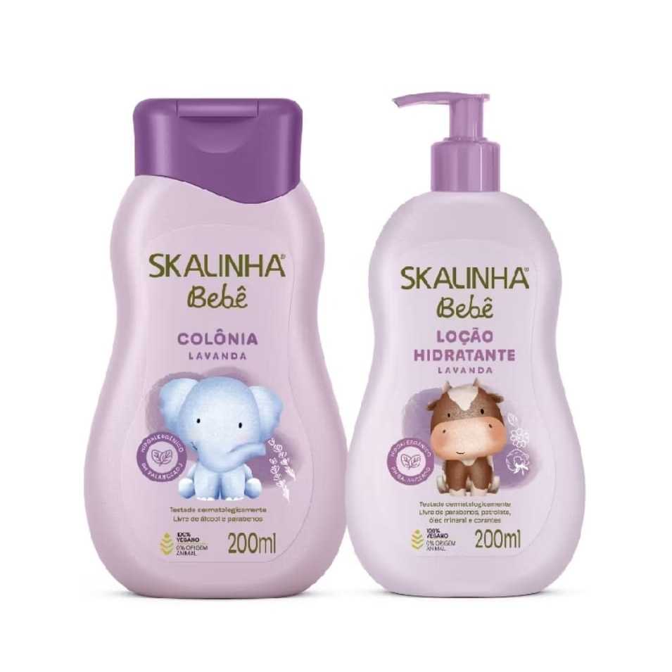 Kit Colônia Loção Hidratante Bebê Lavanda Infantil Skalinha