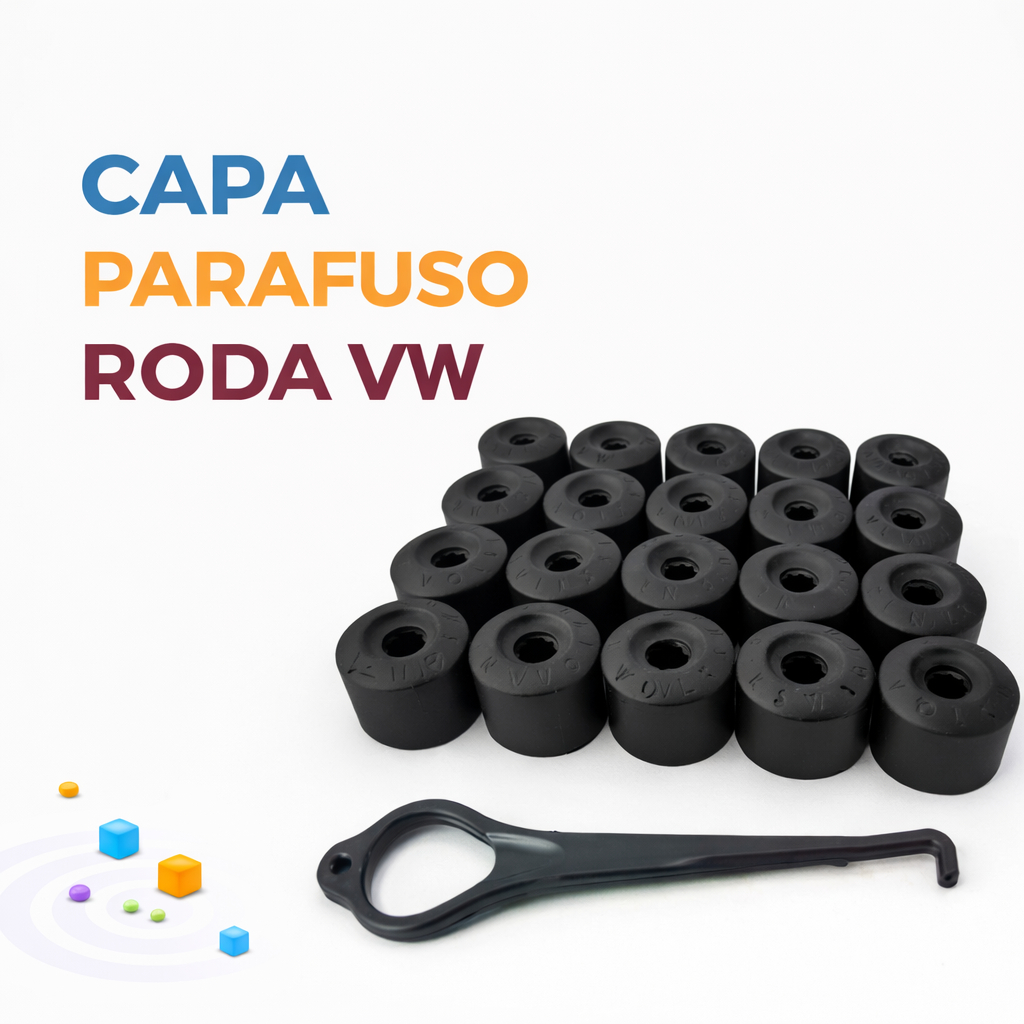 Kit 20 Capa Parafuso Roda Vw Fox Polo Bora Golf Jetta ABS
