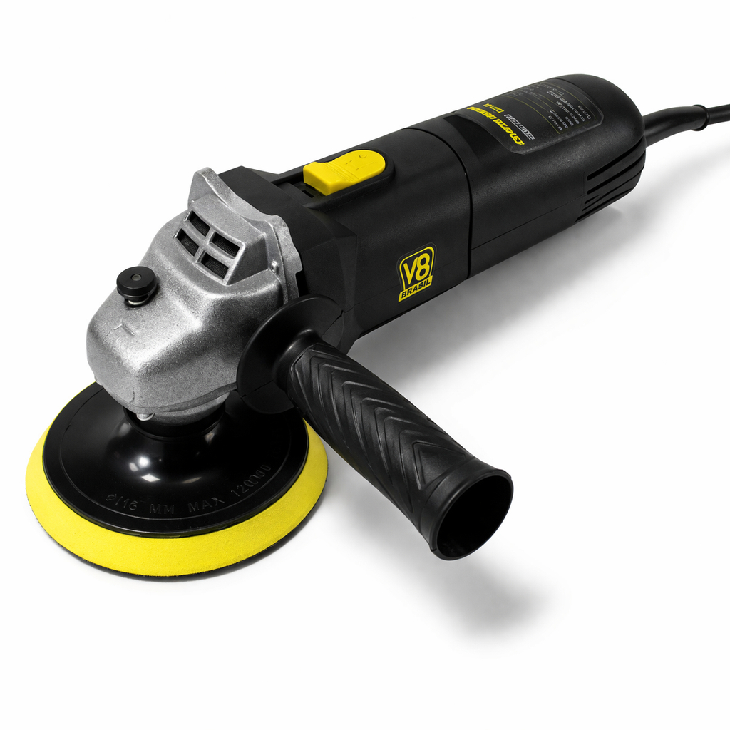Esmerilhadeira Profissional 720W 115mm 11.500RPM Corta Lixa Desbasta Velcro 127V V8 Brasil