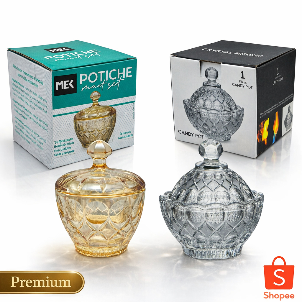 Bomboniere Baleiro Porta Doce Potiche Vidro Transparente - Pequeno em Oferta na Shopee