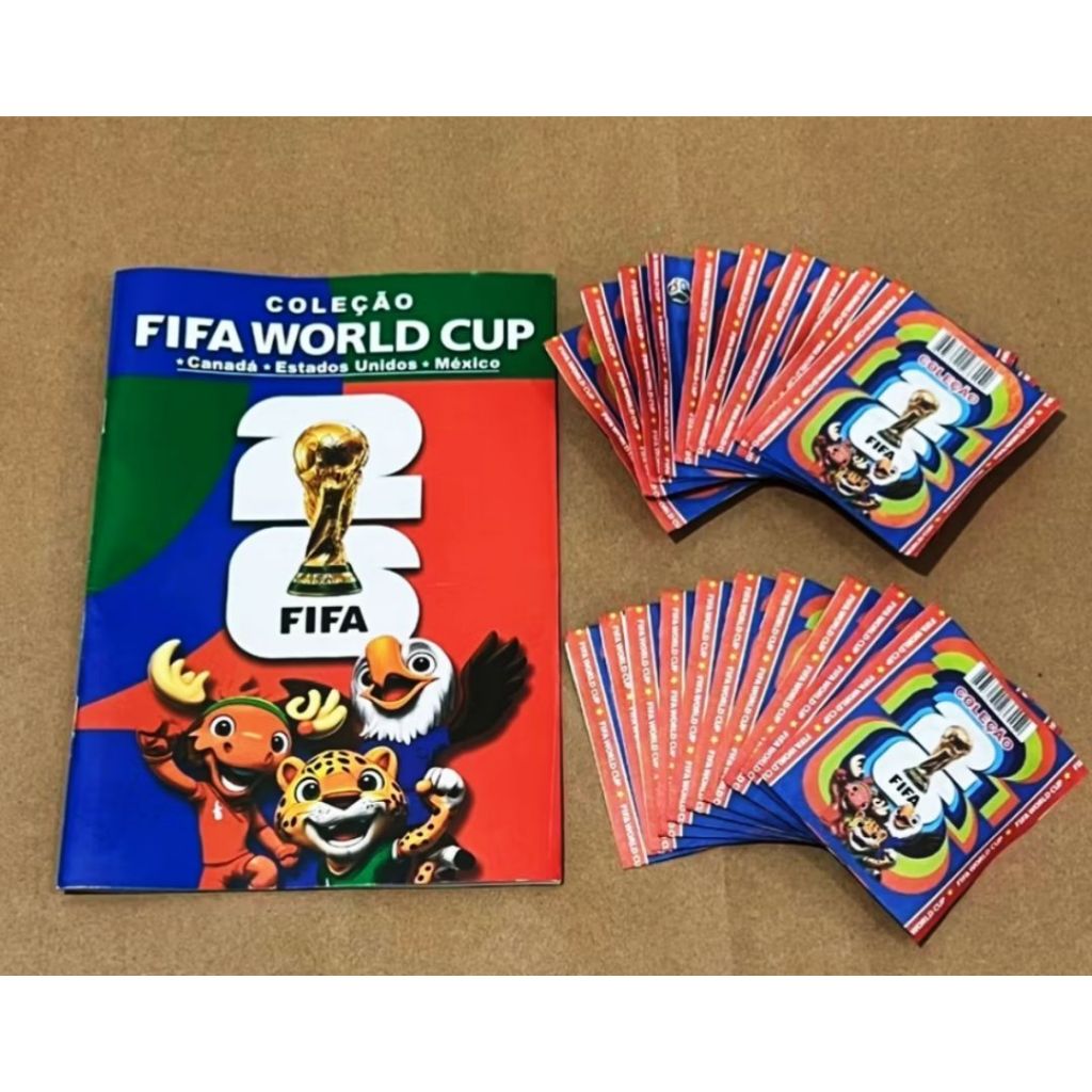 ÁLBUM COPA DO MUNDO 2026 WORLD CUP Não Oficial álbum + 20 pacotes de figurinhas alto colante Diversão garantida em Oferta na Shopee