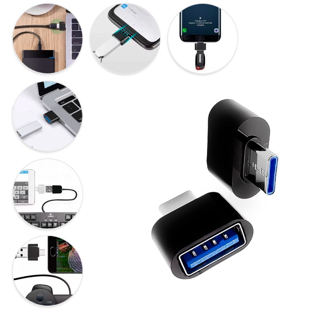Mini Adaptador OTG Tipo-C P/ USB Transferência Carregamento Transferir Fotos e Musicas para Celular em Oferta na Shopee