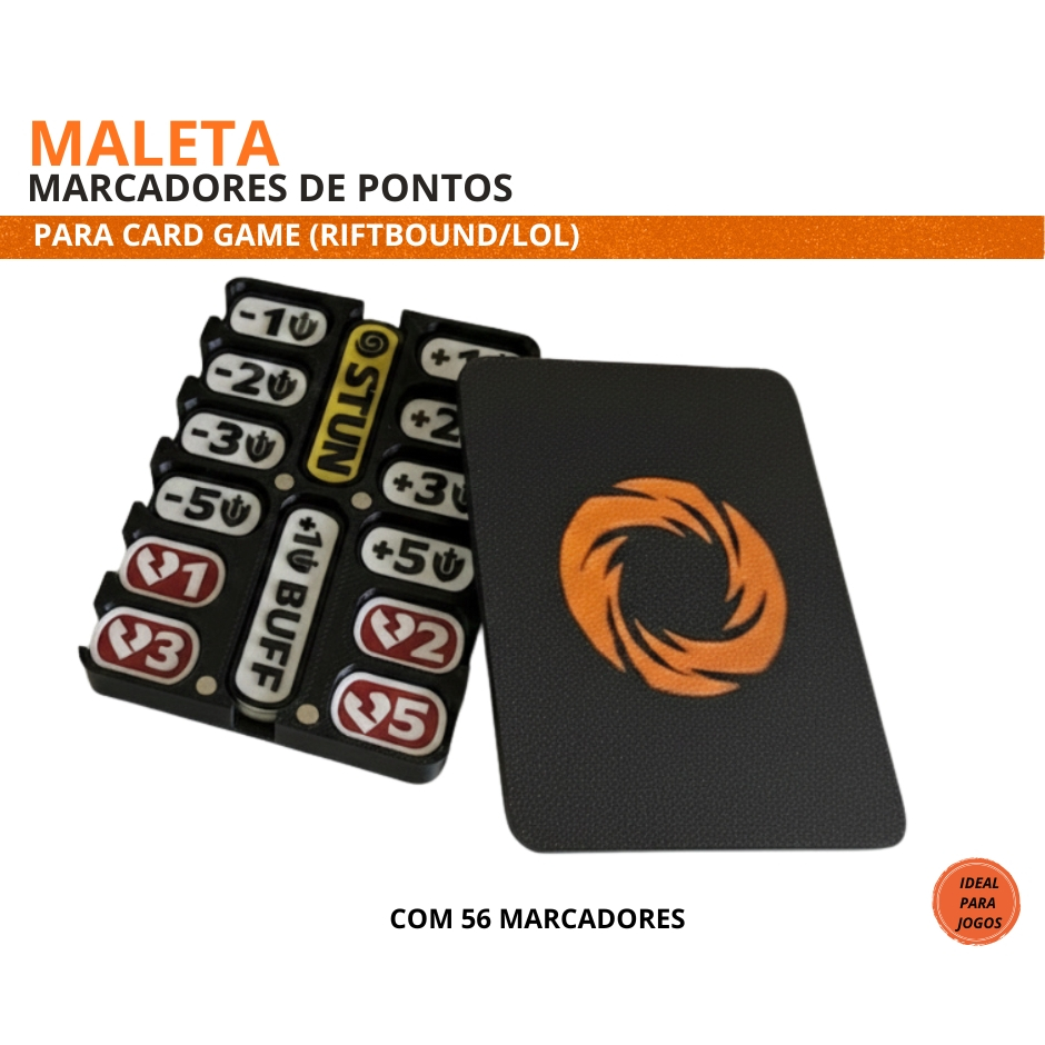 Marcadores Dano para Riftbound  Card Game LOL – 56 Peças – Contador de Vida HP e Buffs