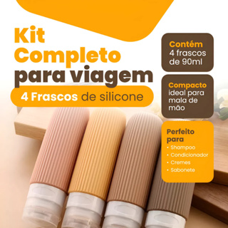 Kit Potes Frascos Silicone Viagem Creme Cosméticos 17 Peças em Oferta na Shopee