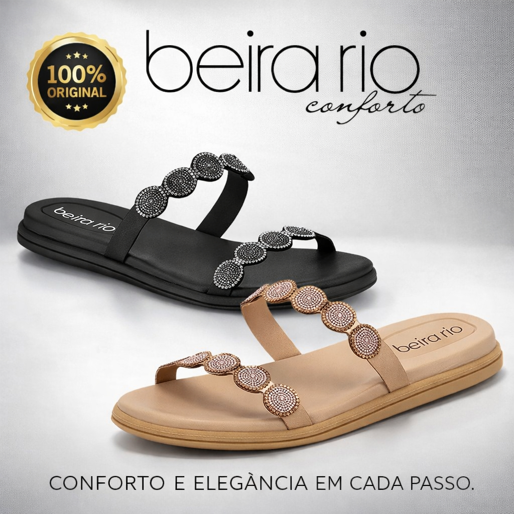 Sandalia Rasteira Papete Beira Rio 8488-129 Cristal Confortavel Macia em Oferta na Shopee