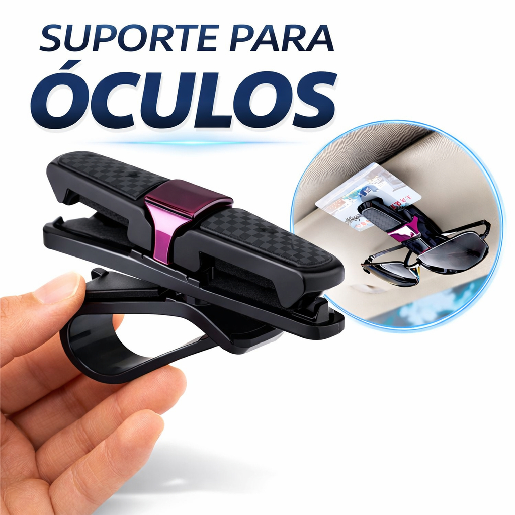 Suporte Para Óculos Carro Universal Clip Veicular Porta Óculos Premium Anti-Risco