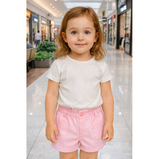 Short Bermuda Sarja Rosa Menina Infantil 1 ao 3 em Oferta na Shopee