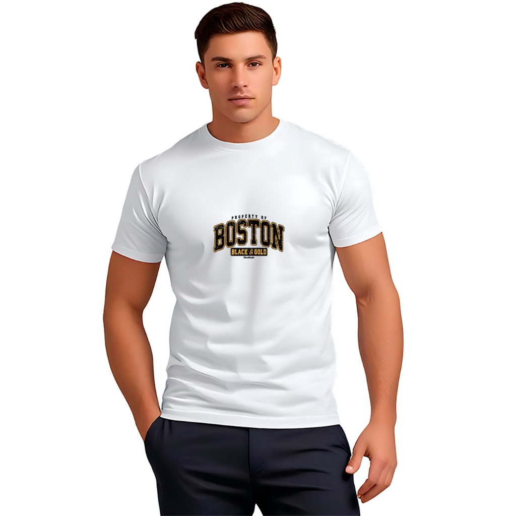 Camiseta Masculina Tradicional estampada Boston 100% Algodão Premium  Confortável Envio super Rápido