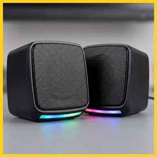 Caixa de Som para PC Gamer 6W RMS Alto Falante Estéreo com Iluminação RGB Conexão USB e P2 Controle de Volume Plug Play em Oferta na Shopee