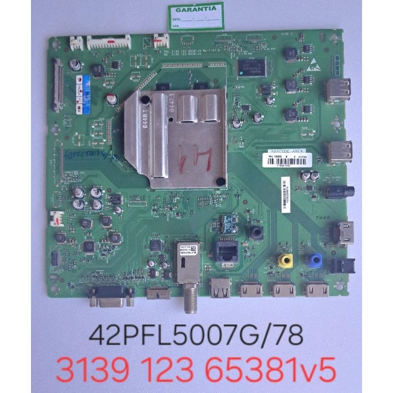 PLACA PRINCIPAL TV PHILIPS 42PFL5007G/78 3139 123 65381v5 LEIA DESCRIÇÃO, FOTOS E VÍDEO
