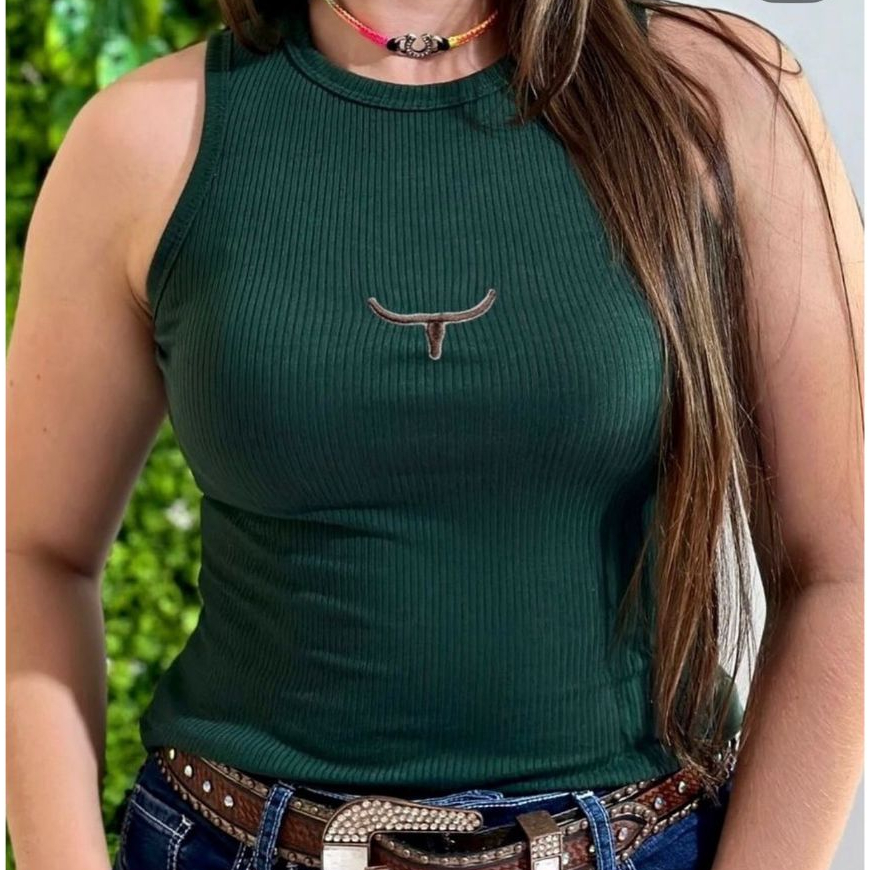 Regata Feminina Estilo Country Moiadeiros com Bordado de Couro Tendencia 2026 Rodeios