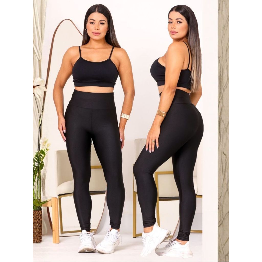 Calça Legging Feminina Academia Cintura alta Top Fitness Ginástica Ciclista Ioga e Caminhada Tam até GG