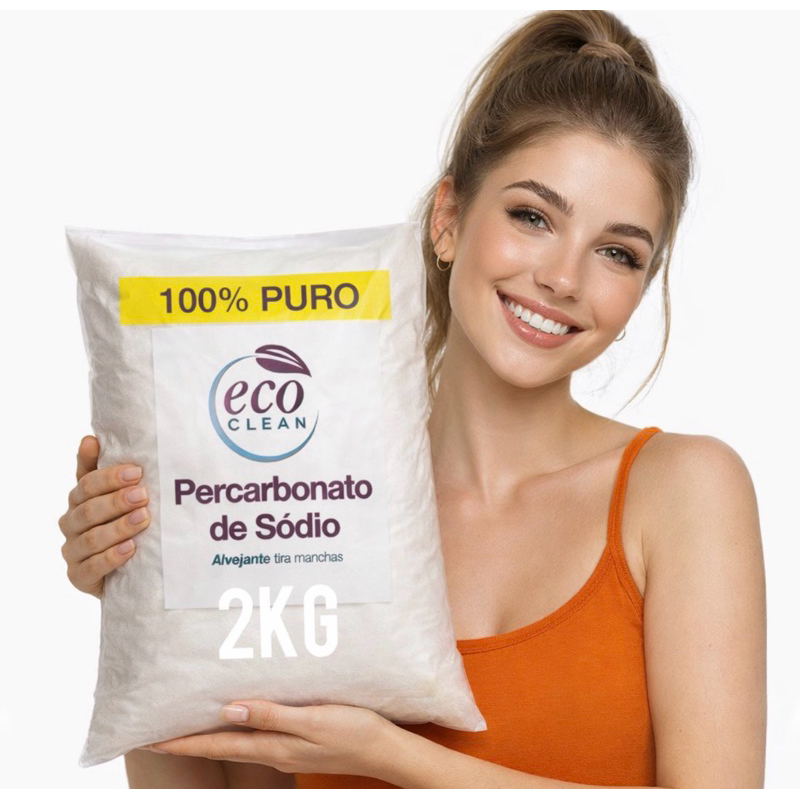 Percarbonato de Sódio Original Premium 2kg 100% Clareador de Roupas