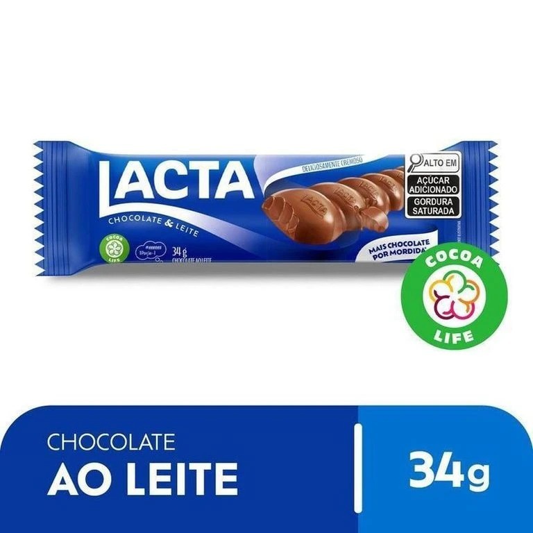 03 -  Barras de chocolate Lacta ao Leite 34g - envio em menos de 24hs