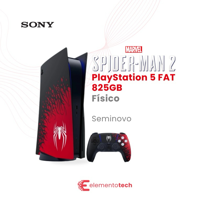 PlayStation 5 Fat Edição Spider-Man 2 Sem Jogo | Ps5 Original Sony | 1tb | Completo | Seminovo | Edição Limitada