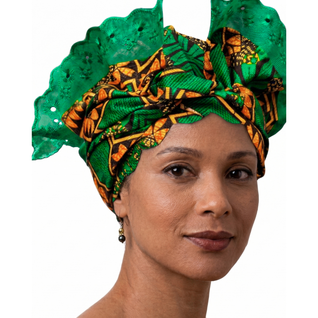 Ojá pano de cabeça oxford verde umbanda candomblé