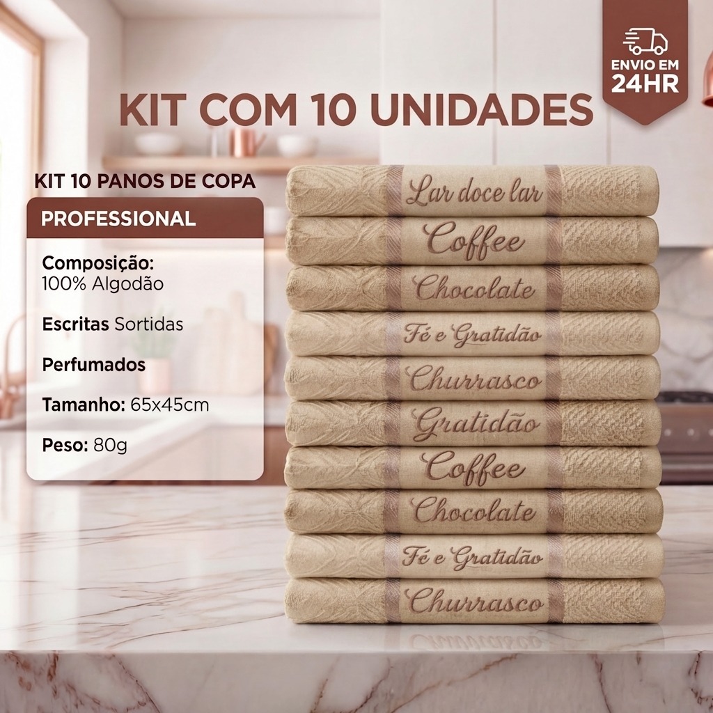 Kit 10 Pano De Copa Jacquard Premium 100% Algodão 45x65cm Cozinha em Oferta na Shopee