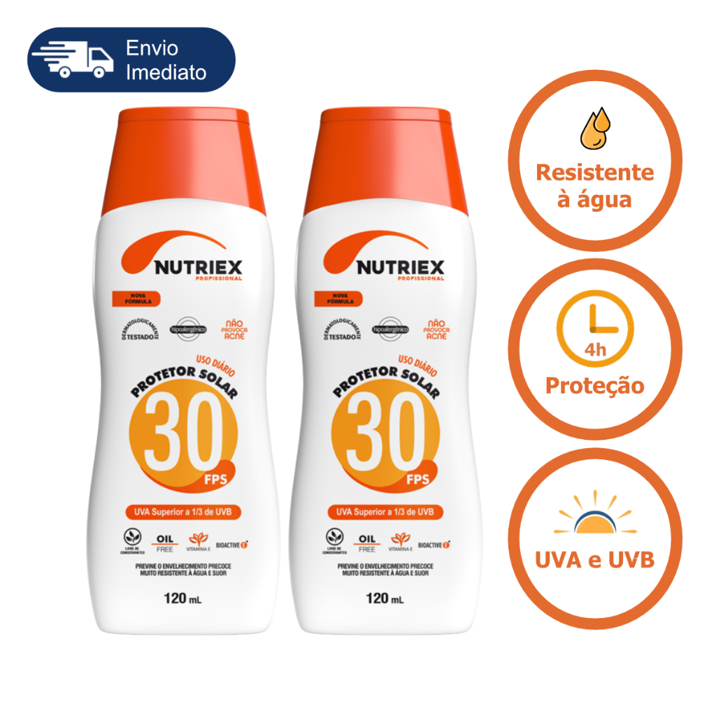 Kit 2 Protetor Solar Nutriex unidades Profissional 30 Fps Sol Praia Verão Bloqueador Uso Corporal