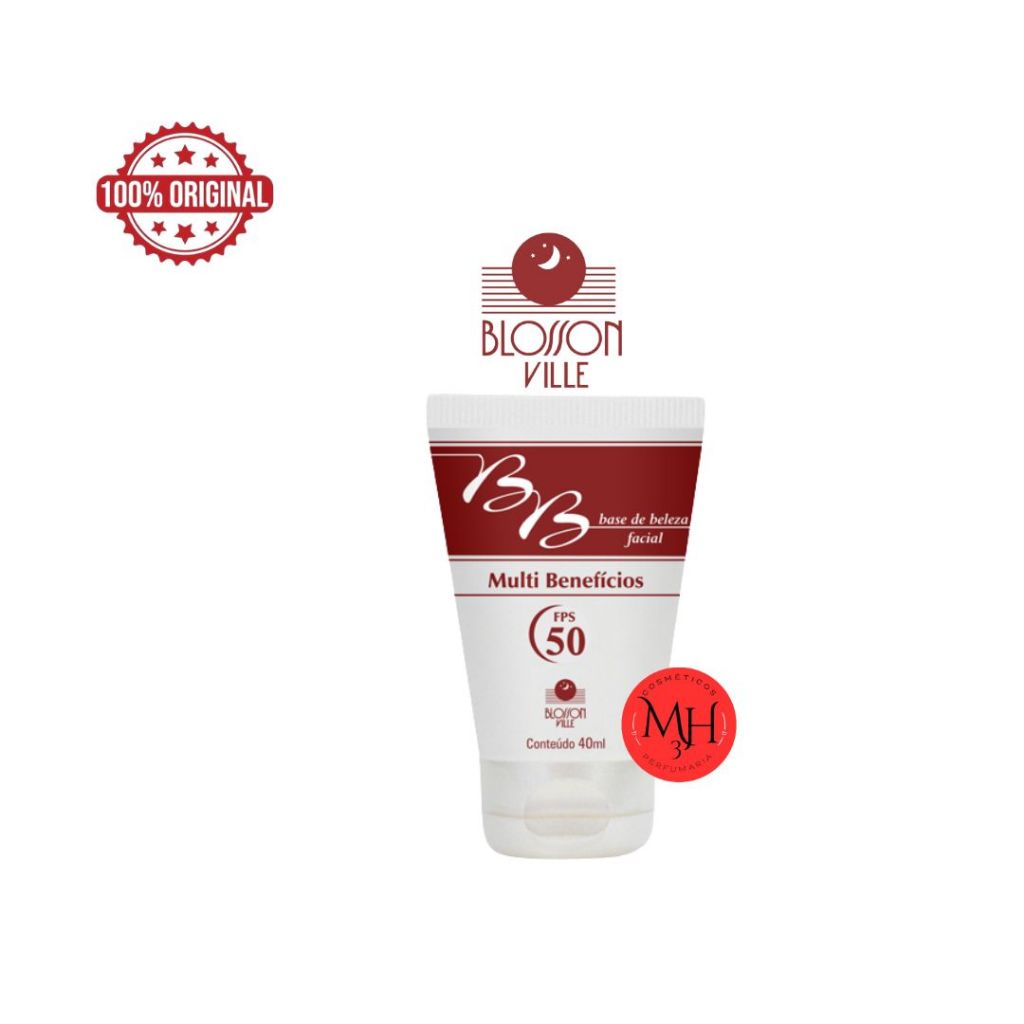BB Base de Beleza Facial Multibenefícios FPS 50 (40ml) Blosson Ville