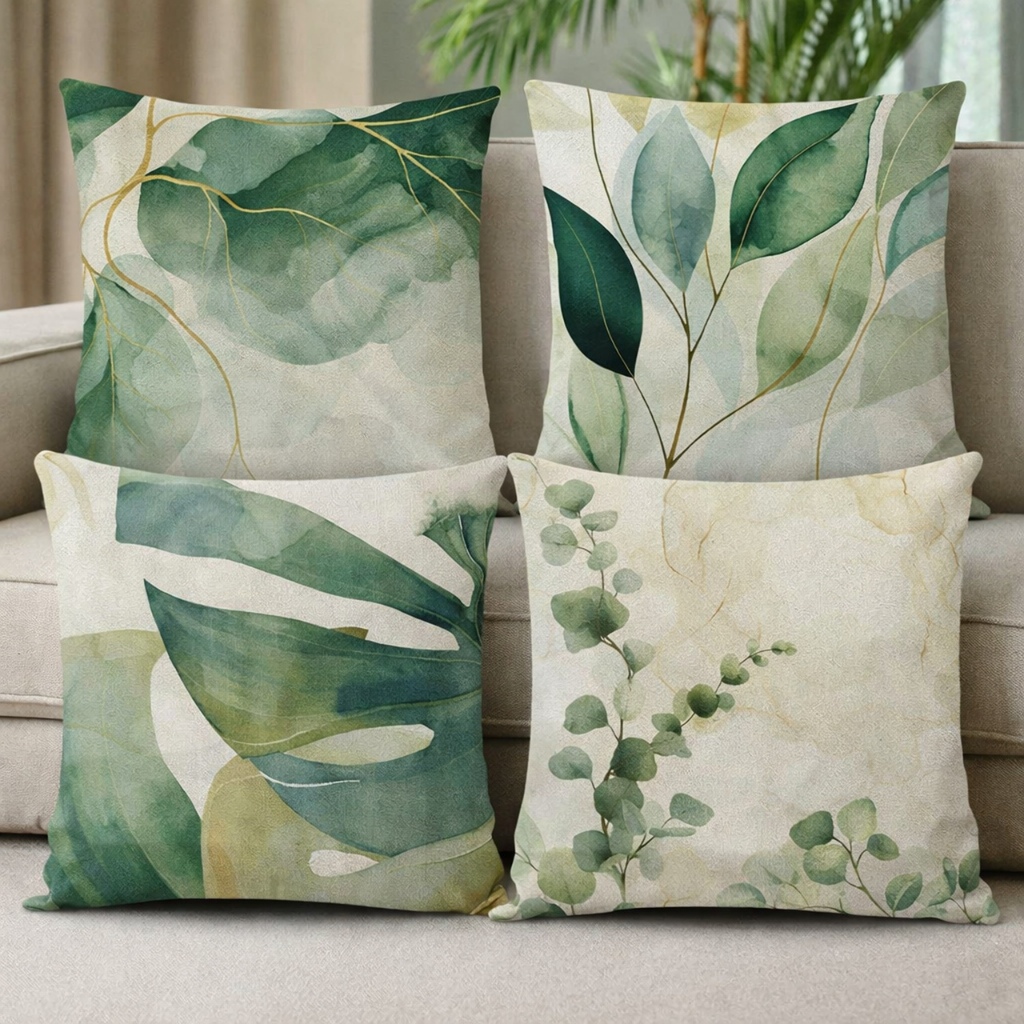 Kit 04 Capas de Almofada Decorativas Digital Várias Estampas