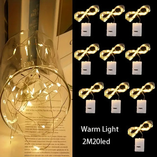 Kit 20 Fio Fada Cordão Luz Leds 2 Metros Díodo Emissor De Luz Segurança Leds Reutilizável Decoração