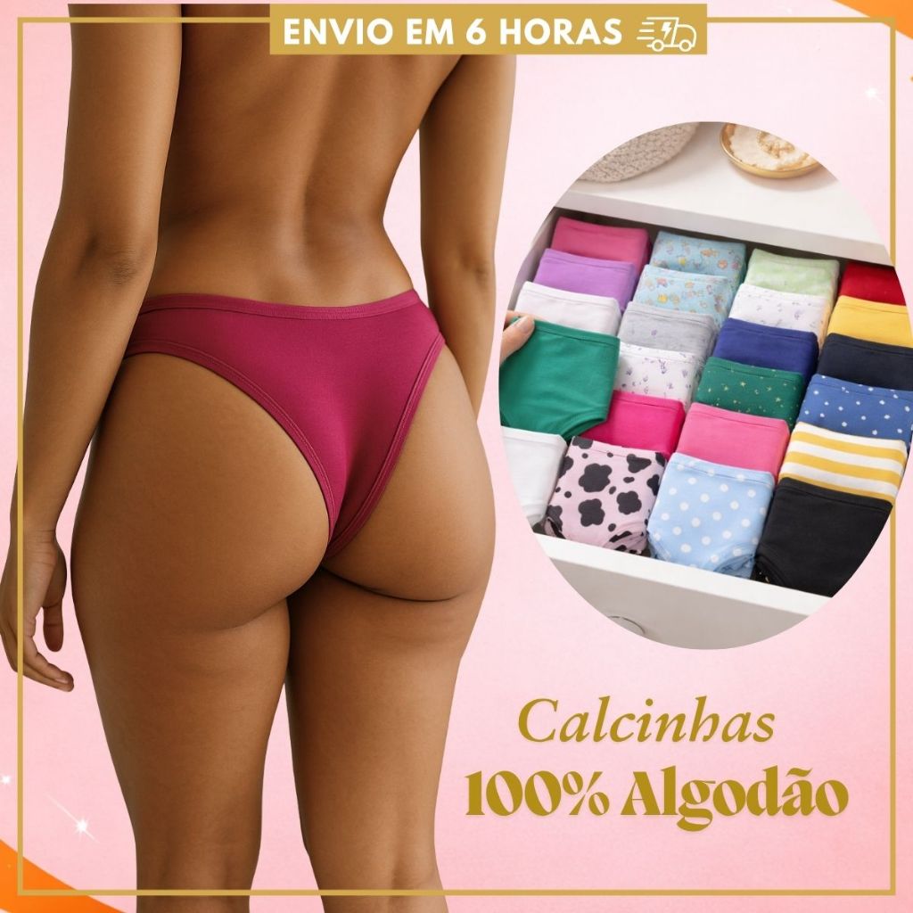 Kit 10 Calcinhas Algodão Adulto Premium