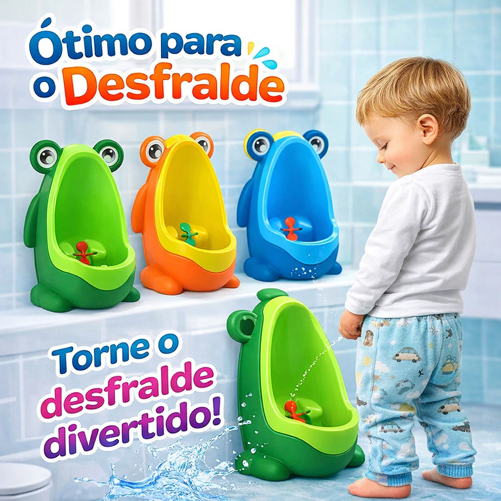 Mictório Infantil Sapinho Para Meninos Desfralde Com Ventosa Pinico Parede Todas as Cores