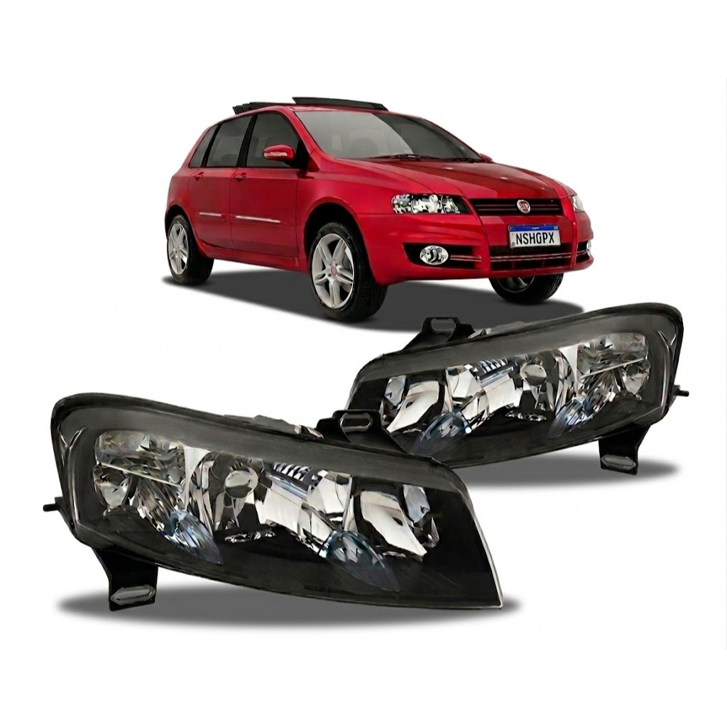 Par Farol Stilo 2001 2002 2003 2004 2005 2006 2007 Com Moldura Fumê Sem Auxiliar Farolete Elétrico