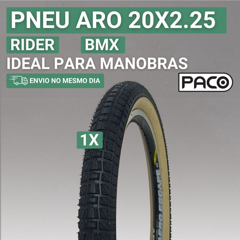 Pneu de Bicicleta Aro 20 Pneu Bike Aro 20 Paco Rider 20x2.25 Bike BMX Pneu bmx