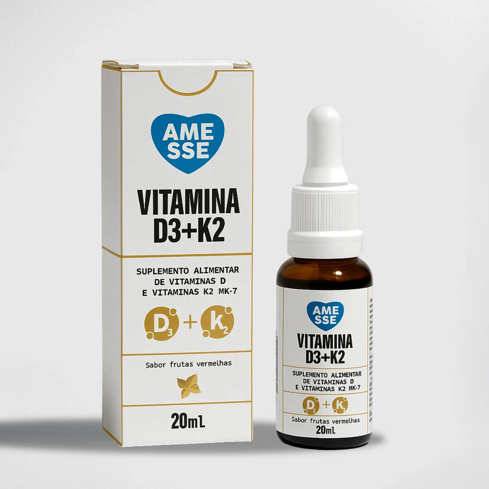 Vitamina D3+K2 Complexo Ósseo - Fórmula Avançada Amesse 20ml - Naçao Verde em Oferta na Shopee