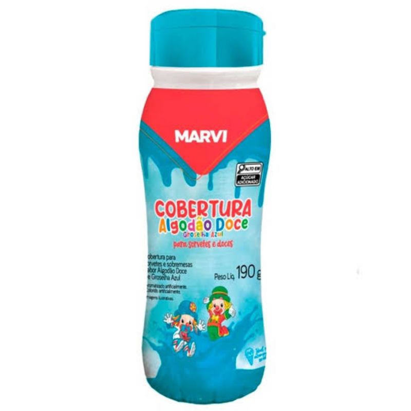 Cobertura para Sorvete sabor Algodão Doce Marvi 190g Calda para Sorvete